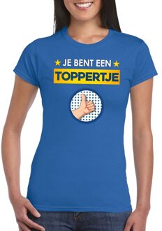 Bellatio Decorations Blauw feest shirt - Je bent een toppertje met duim omhoog voor dames 2XL