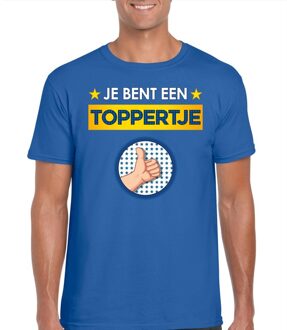 Bellatio Decorations Blauw feest shirt - Je bent een toppertje met duim omhoog voor heren 2XL