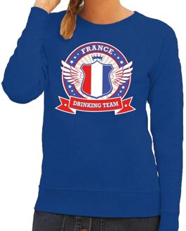 Bellatio Decorations Blauw France drinking team sweater dames L