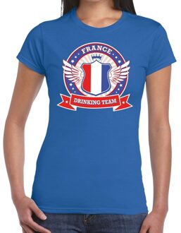 Bellatio Decorations Blauw France drinking team t-shirt dames L