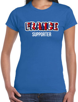 Bellatio Decorations Blauw France fan t-shirt voor dames - France supporter - Frankrijk supporter - EK/ WK shirt / outfit 2XL