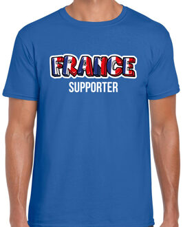 Bellatio Decorations Blauw France fan t-shirt voor heren - France supporter - Frankrijk supporter - EK/ WK shirt / outfit 2XL