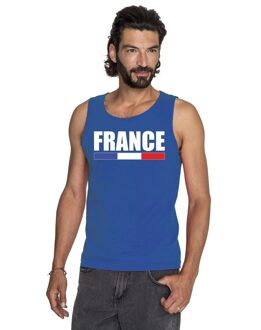 Bellatio Decorations Blauw Frankrijk supporter singlet shirt/ tanktop heren 2XL