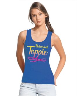 Bellatio Decorations Blauw Helemaal Toppie singlet/ mouwloos shirt dames L