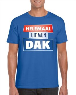 Bellatio Decorations Blauw Helemaal uit mijn dak t-shirt voor heren - Party t-shirts 2XL