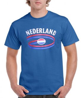 Bellatio Decorations Blauw heren t-shirt nederland l