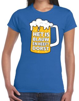 Bellatio Decorations Blauw Het is blauw en heeft dorst t-shirt dames XS