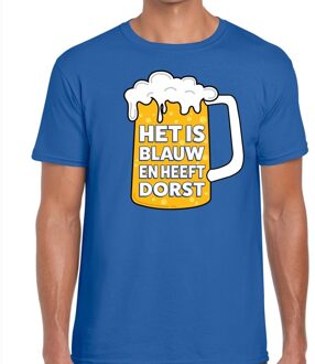 Bellatio Decorations Blauw Het is blauw en heeft dorst t-shirt heren S