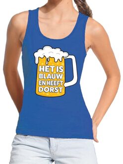 Bellatio Decorations Blauw Het is blauw en heeft dorst tanktop / mouwloos shirt dames S