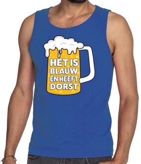 Bellatio Decorations Blauw Het is blauw en heeft dorst tanktop / mouwloos shirt heren XL