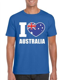 Bellatio Decorations Blauw I love Australie fan shirt heren M
