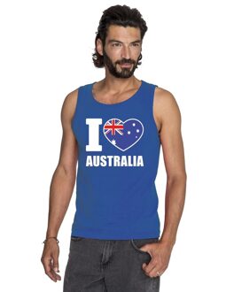 Bellatio Decorations Blauw I love Australie fan singlet shirt/ tanktop heren 2XL