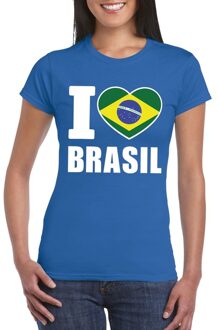 Bellatio Decorations Blauw I love Brazilie fan shirt dames 2XL