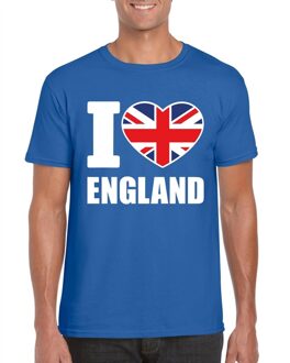 Bellatio Decorations Blauw I love Engeland fan shirt heren 2XL