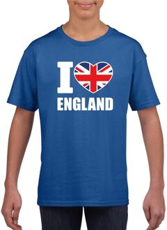 Bellatio Decorations Blauw I love Engeland fan shirt kinderen L (146-152)