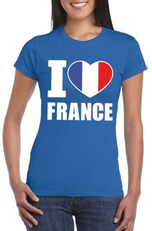 Bellatio Decorations Blauw I love Frankrijk fan shirt dames 2XL