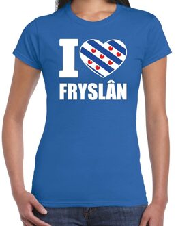 Bellatio Decorations Blauw I love Fryslan t-shirt dames 2XL