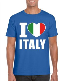 Bellatio Decorations Blauw I love Italie fan shirt heren