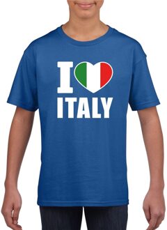 Bellatio Decorations Blauw I love Italie fan shirt kinderen L (146-152)