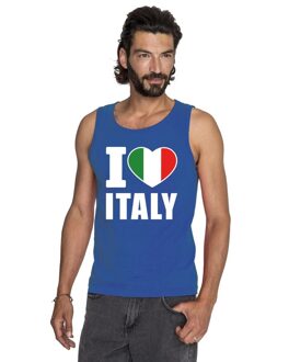 Bellatio Decorations Blauw I love Italie fan singlet shirt/ tanktop heren 2XL