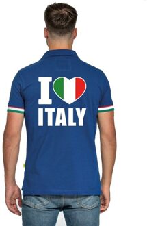 Bellatio Decorations Blauw I love Italie polo heren 2XL