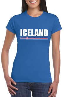 Bellatio Decorations Blauw IJsland supporter t-shirt voor dames 2XL