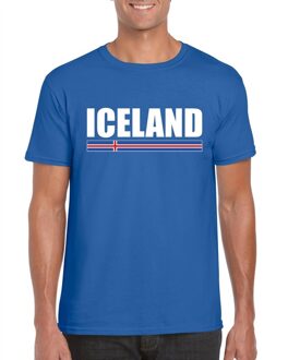 Bellatio Decorations Blauw IJsland supporter t-shirt voor heren L