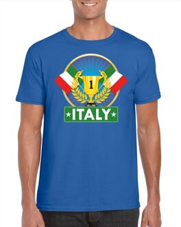 Bellatio Decorations Blauw Italie supporter kampioen shirt heren 2XL