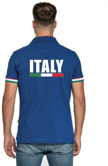 Bellatio Decorations Blauw Italie supporter polo heren 2XL