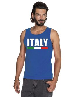 Bellatio Decorations Blauw Italie supporter singlet shirt/ tanktop heren M