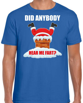 Bellatio Decorations Blauw Kerstshirt / Kerstkleding Did anybody hear my fart voor heren 2XL - kerst t-shirts