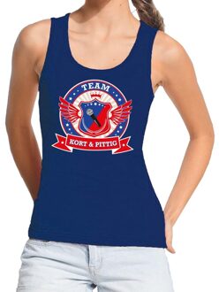 Bellatio Decorations Blauw Kort en Pittig team tanktop / mouwloos shirt / tanktop blauw dames L