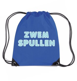 Bellatio Decorations Blauw nylon rugzakje voor zwemles - Gymtasje - zwemtasje