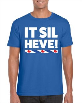 Bellatio Decorations Blauw t-shirt Friesland It Sil Heve heren L