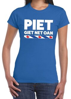 Bellatio Decorations Blauw t-shirt Friesland Piet Giet Net Oan dames L