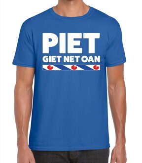 Bellatio Decorations Blauw t-shirt Friesland Piet Giet Net Oan heren XL