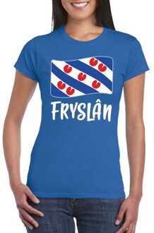 Bellatio Decorations Blauw t-shirt Fryslan / Friesland vlag dames 2XL