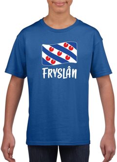 Bellatio Decorations Blauw t-shirt Fryslan / Friesland vlag kinderen S (122-128)