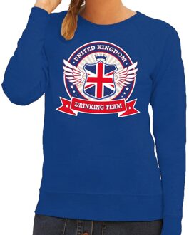 Bellatio Decorations Blauw United Kingdom drinking team sweater dames 2XL