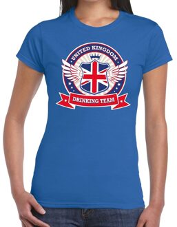 Bellatio Decorations Blauw United Kingdom drinking team t-shirt dames 2XL