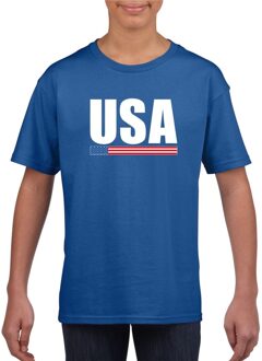 Bellatio Decorations Blauw USA / Amerika supporter t-shirt voor kinderen