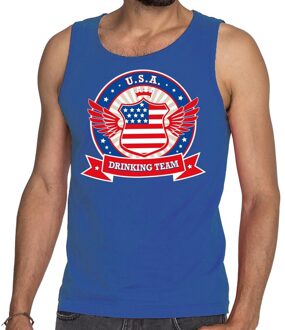 Bellatio Decorations Blauw USA drinking team tanktop / mouwloos shirt heren 2XL