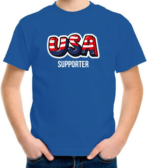 Bellatio Decorations Blauw usa fan t-shirt voor kinderen - usa supporter - Amerika supporter - EK/ WK shirt / outfit L (146-152)