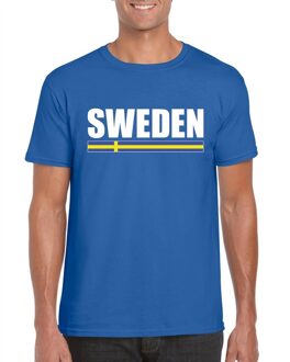 Bellatio Decorations Blauw Zweden supporter t-shirt voor heren 2XL