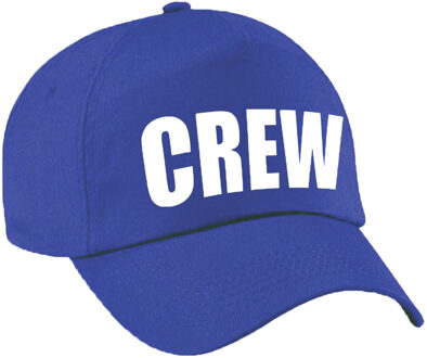 Bellatio Decorations Blauwe crew personeel team pet / baseball cap voor dames en heren - verkleedhoofddeksel