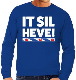 Bellatio Decorations Blauwe trui / sweater Friesland It Sil Heve heren M