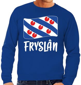 Bellatio Decorations Blauwe trui / sweater Fryslan / Friesland vlag heren XL