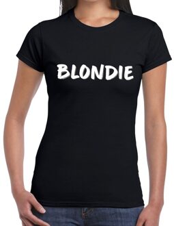 Bellatio Decorations Blondie tekst t-shirt zwart dames 2XL