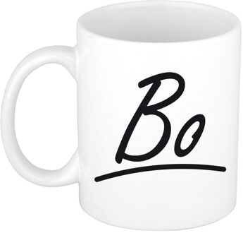 Bellatio Decorations Bo voornaam kado beker / mok sierlijke letters - gepersonaliseerde mok met naam - Naam mokken Multikleur
