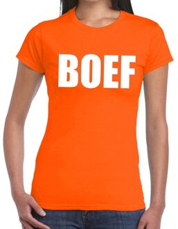 Bellatio Decorations Boef fun t-shirt oranje voor dames 2XL - Feestshirts